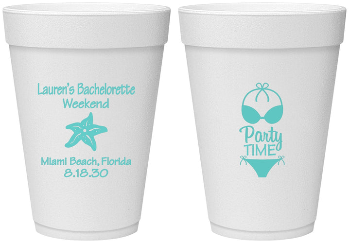 Personalized Bachelorette 16 oz Foam Cups - Bikini | 60027