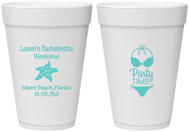 Personalized Bachelorette 16 oz Foam Cups - Bikini | 60027