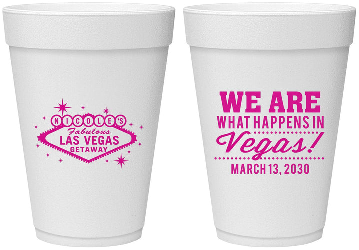 Personalized Bachelorette 16 oz Foam Cups - Las Vegas | 60029