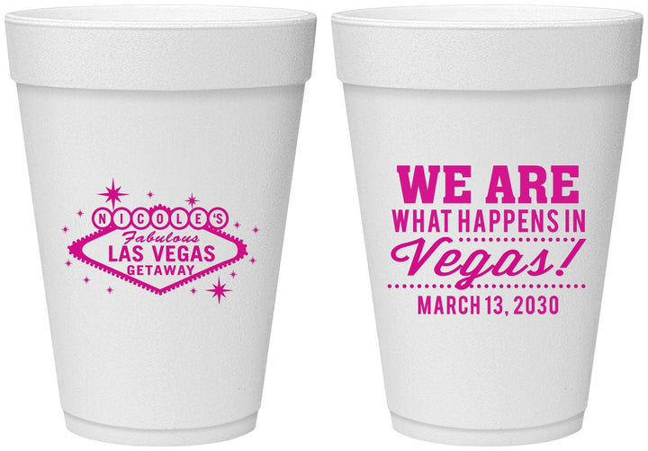 Personalized Bachelorette 16 oz Foam Cups - Las Vegas | 60029