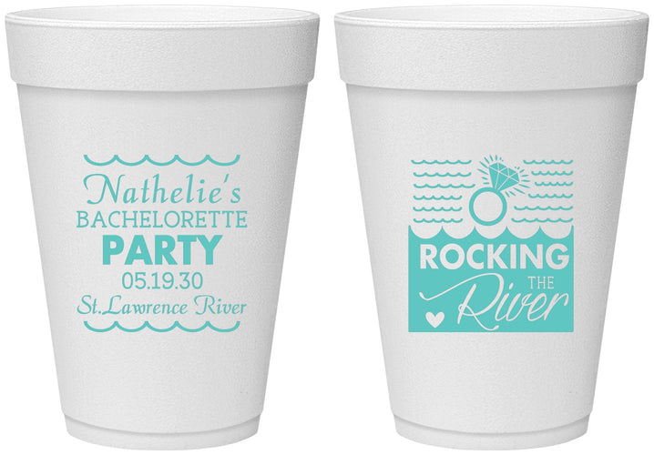 Personalized Bachelorette 16 oz Foam Cups - Rocking The River | 60033