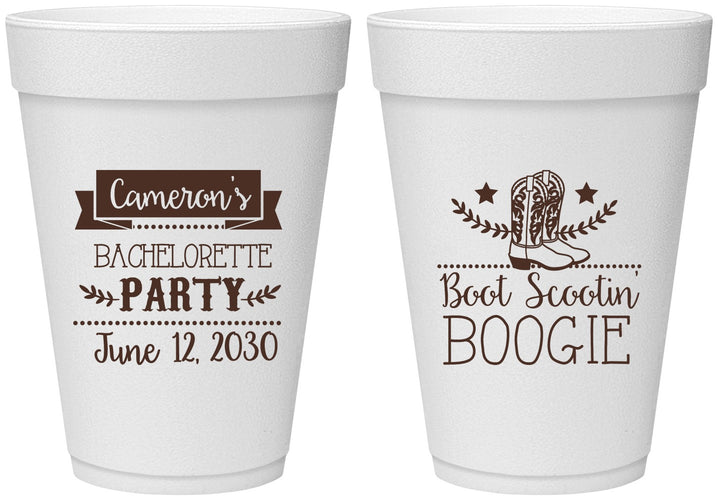 Personalized Bachelorette 16 oz Foam Cups - Cowgirl | 60040