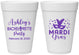 Personalized Bachelorette 16 oz Foam Cups - Mardi Gras | 60060