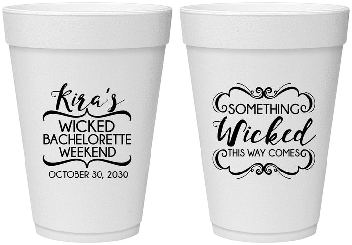 Personalized Bachelorette 16 oz Foam Cups - Something Wicked | 60076
