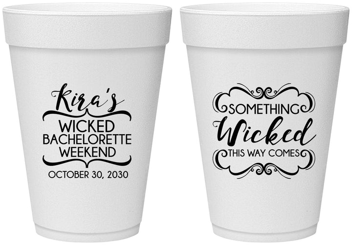 Personalized Bachelorette 16 oz Foam Cups - Something Wicked | 60076