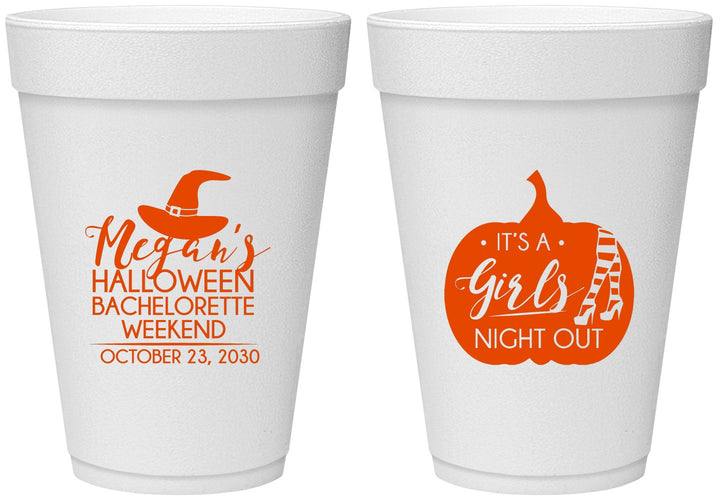 Personalized Bachelorette 16 oz Foam Cups - Halloween Girls Night Out | 60077