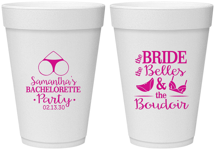 Personalized Bachelorette 16 oz Foam Cups - Brides Bells Boudoir | 60085