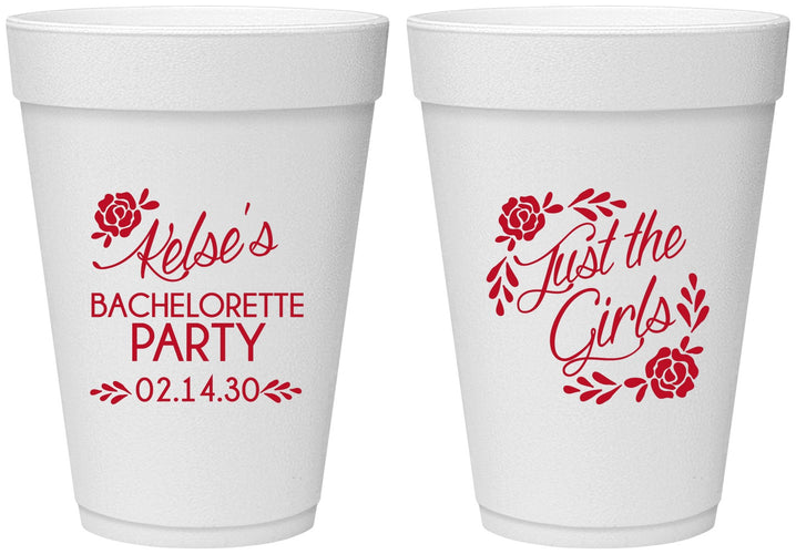 Personalized Bachelorette 16 oz Foam Cups - Just The Girls | 60089