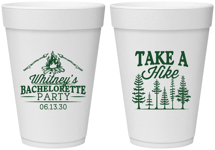 Personalized Bachelorette 16 oz Foam Cups - Camping | 60098