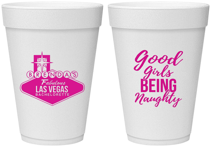 Personalized Bachelorette 16 oz Foam Cups - Good Girls Naughty | 60111