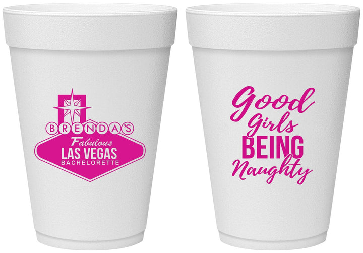 Personalized Bachelorette 16 oz Foam Cups - Good Girls Naughty | 60111