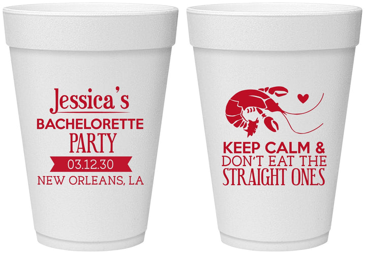Personalized Bachelorette 16 oz Foam Cups - Crawfish Boil | 60137