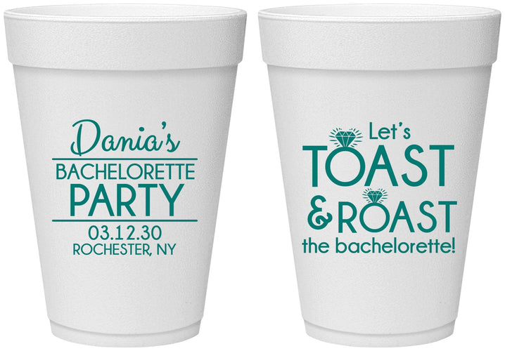 Personalized Bachelorette 16 oz Foam Cups - Toast And Roast | 60153