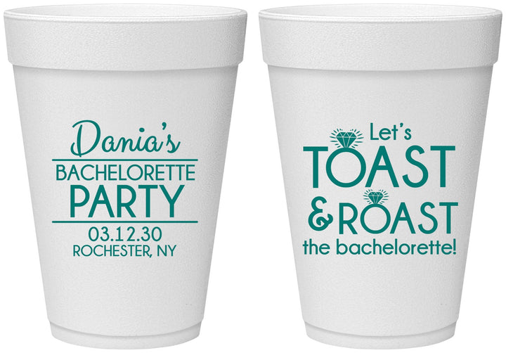 Personalized Bachelorette 16 oz Foam Cups - Toast And Roast | 60153