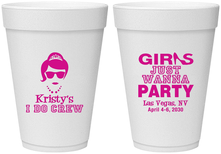 Personalized Bachelorette 16 oz Foam Cups - Girls Just Wanna Party | 60158
