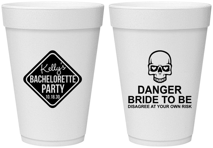 Personalized Bachelorette 16 oz Foam Cups - Danger Bride To Be | 60165