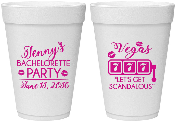 Personalized Bachelorette 16 oz Foam Cups - Las Vegas | 60170