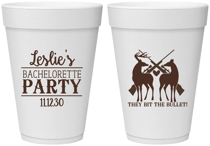 Personalized Bachelorette 16 oz Foam Cups - Hunting | 60187