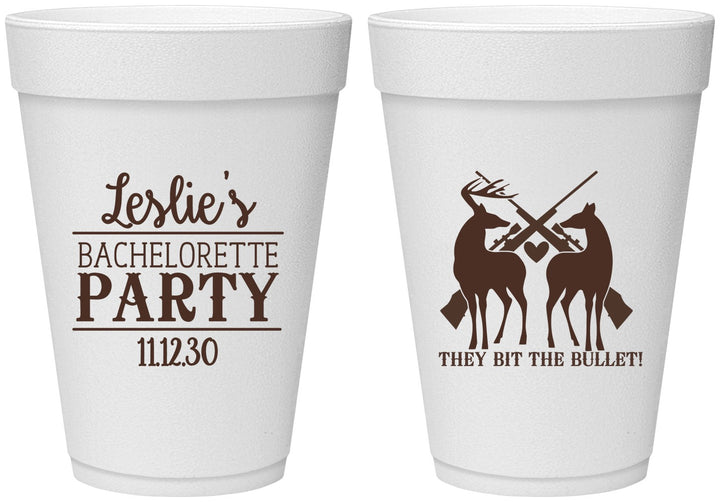 Personalized Bachelorette 16 oz Foam Cups - Hunting | 60187