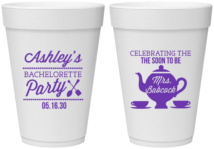 Personalized Bachelorette 16 oz Foam Cups - Teapot | 60189