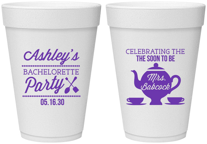Personalized Bachelorette 16 oz Foam Cups - Teapot | 60189