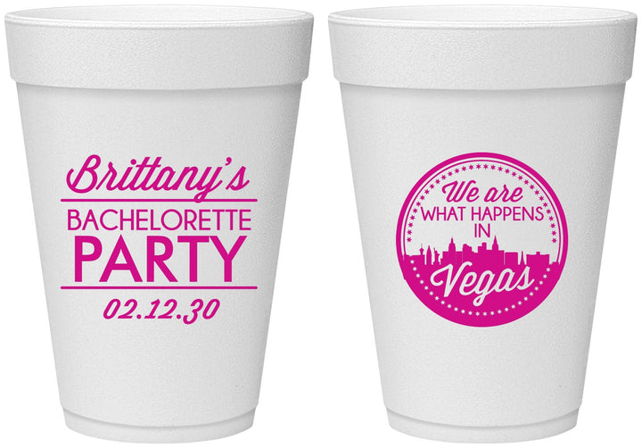 Personalized Bachelorette 16 oz Foam Cups - Las Vegas | 60190