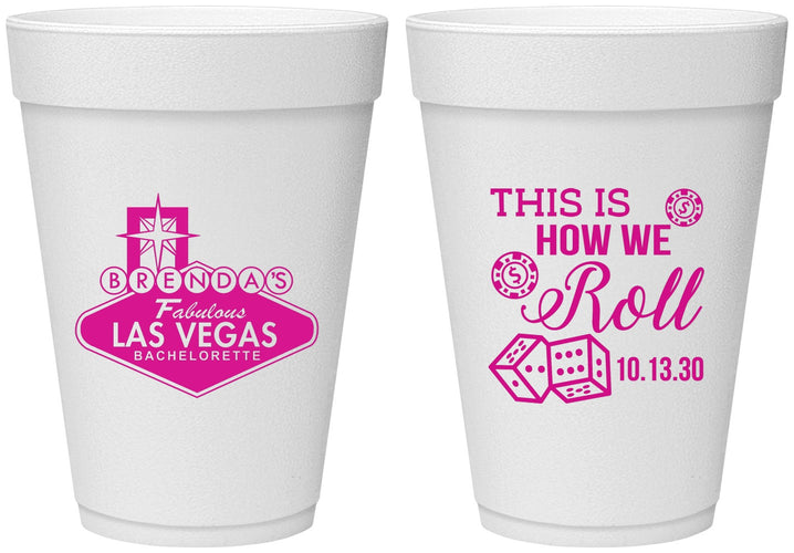 Personalized Bachelorette 16 oz Foam Cups - Las Vegas | 60191