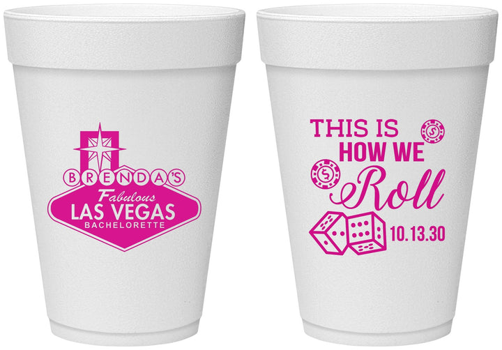 Personalized Bachelorette 16 oz Foam Cups - Las Vegas | 60191