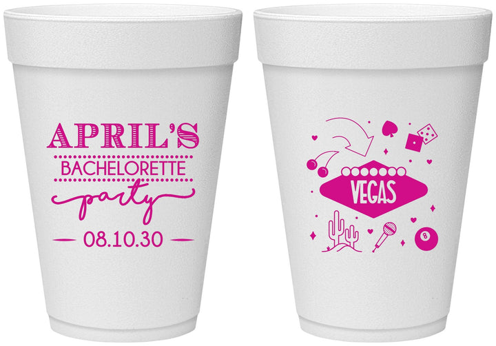 Personalized Bachelorette 16 oz Foam Cups - Las Vegas | 60198