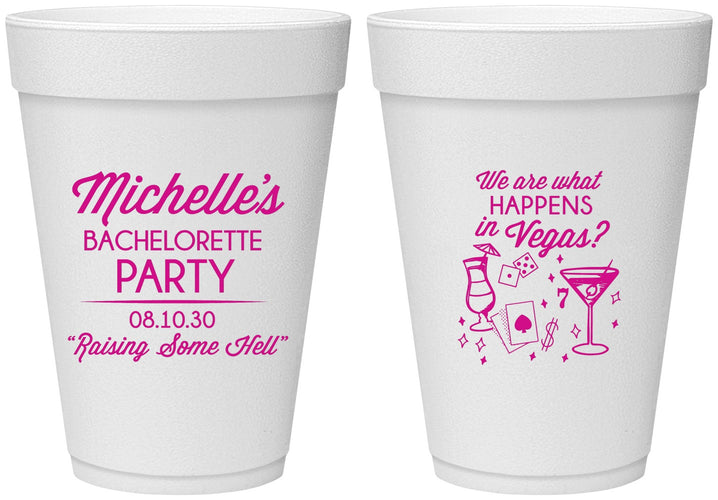 Personalized Bachelorette 16 oz Foam Cups - Las Vegas | 60199