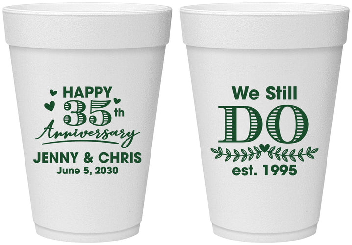 Personalized Anniversary 16 oz Foam Cups - 35th Wedding | 80014