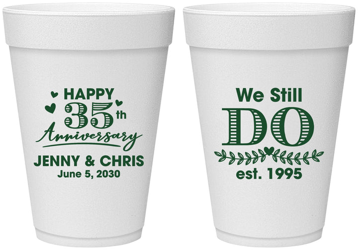 Personalized Anniversary 16 oz Foam Cups - 35th Wedding | 80014