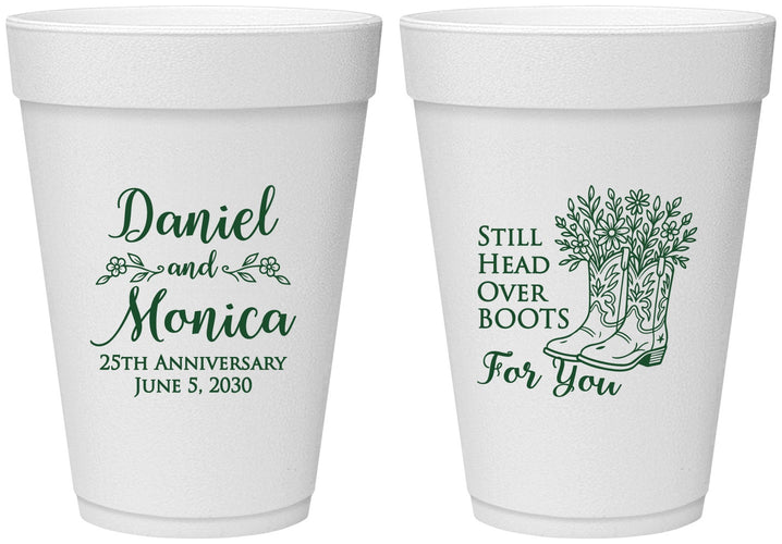 Personalized Anniversary 16 oz Foam Cups - 25th Wedding | 80022