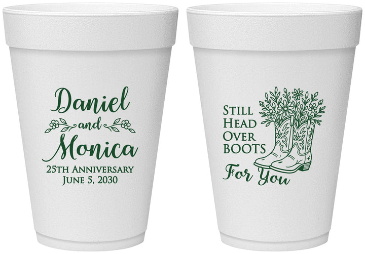 Personalized Anniversary 16 oz Foam Cups - 25th Wedding | 80022