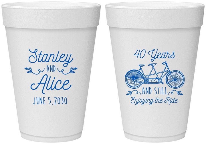Personalized Anniversary 16 oz Foam Cups - Cheers To 40 Years | 80025
