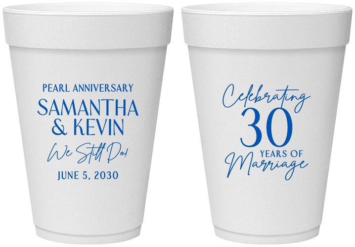 Personalized Anniversary 16 oz Foam Cups - 30 Years Of Marriage | 80033