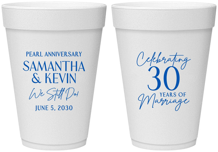 Personalized Anniversary 16 oz Foam Cups - 30 Years Of Marriage | 80033