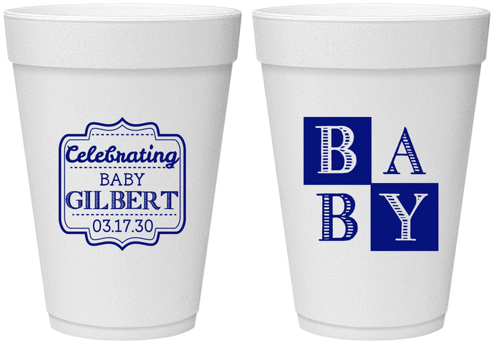 Personalized Baby Shower 16 oz Foam Cups - Celebrating | 90029