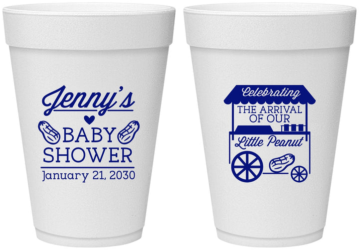 Personalized Baby Shower 16 oz Foam Cups - Little Peanut | 90030