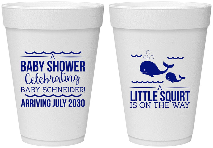Personalized Baby Shower 16 oz Foam Cups - Mermaid On Her Way | 90044