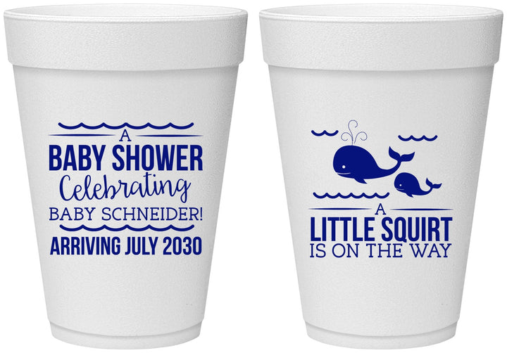 Personalized Baby Shower 16 oz Foam Cups - Mermaid On Her Way | 90044