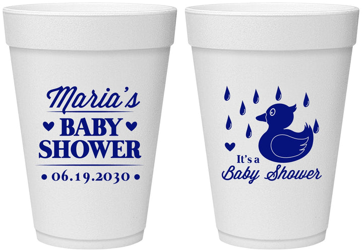 Personalized Baby Shower 16 oz Foam Cups - Duckling | 90047