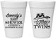 Personalized Baby Shower 16 oz Foam Cups - Twins Baby Owls | 90074