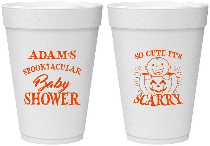 Personalized Baby Shower 16 oz Foam Cups - So Cute Halloween | 90088