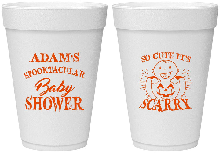 Personalized Baby Shower 16 oz Foam Cups - So Cute Halloween | 90088