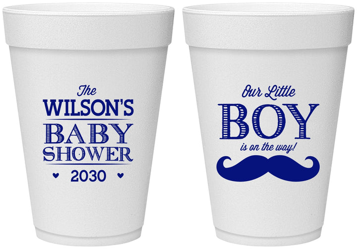 Personalized Baby Shower 16 oz Foam Cups - Little Boy | 90092