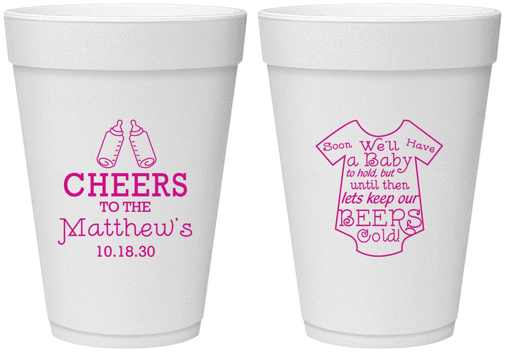 Personalized Baby Shower 16 oz Foam Cups - Bottle | 90094