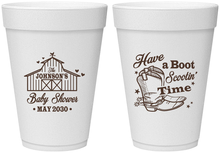 Personalized Baby Shower 16 oz Foam Cups - Farm Country | 90107