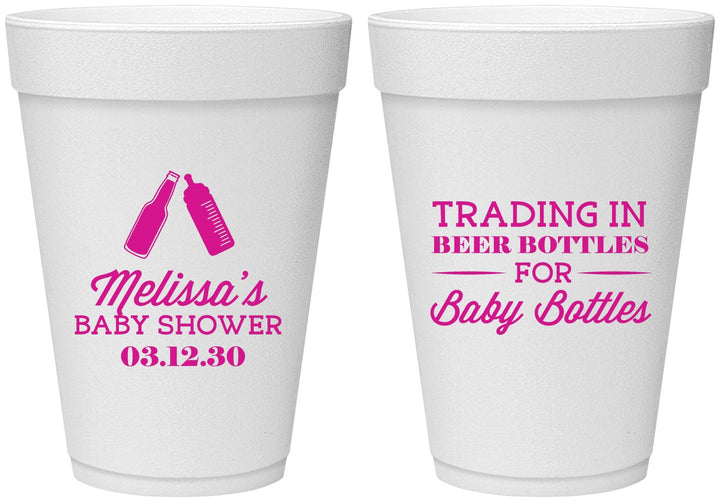 Personalized Baby Shower 16 oz Foam Cups - Bottles | 90115