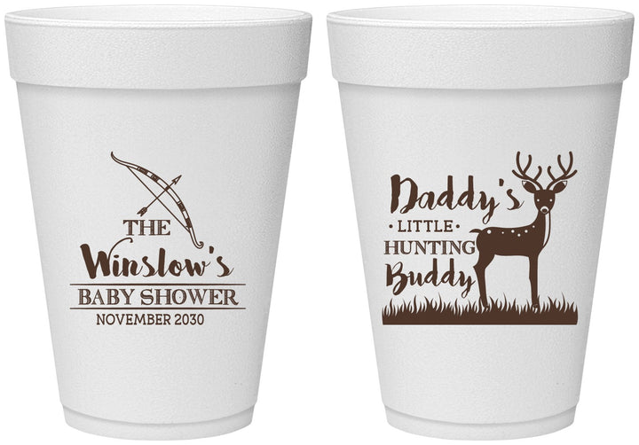 Personalized Baby Shower 16 oz Foam Cups - Hunting Buddy | 90127
